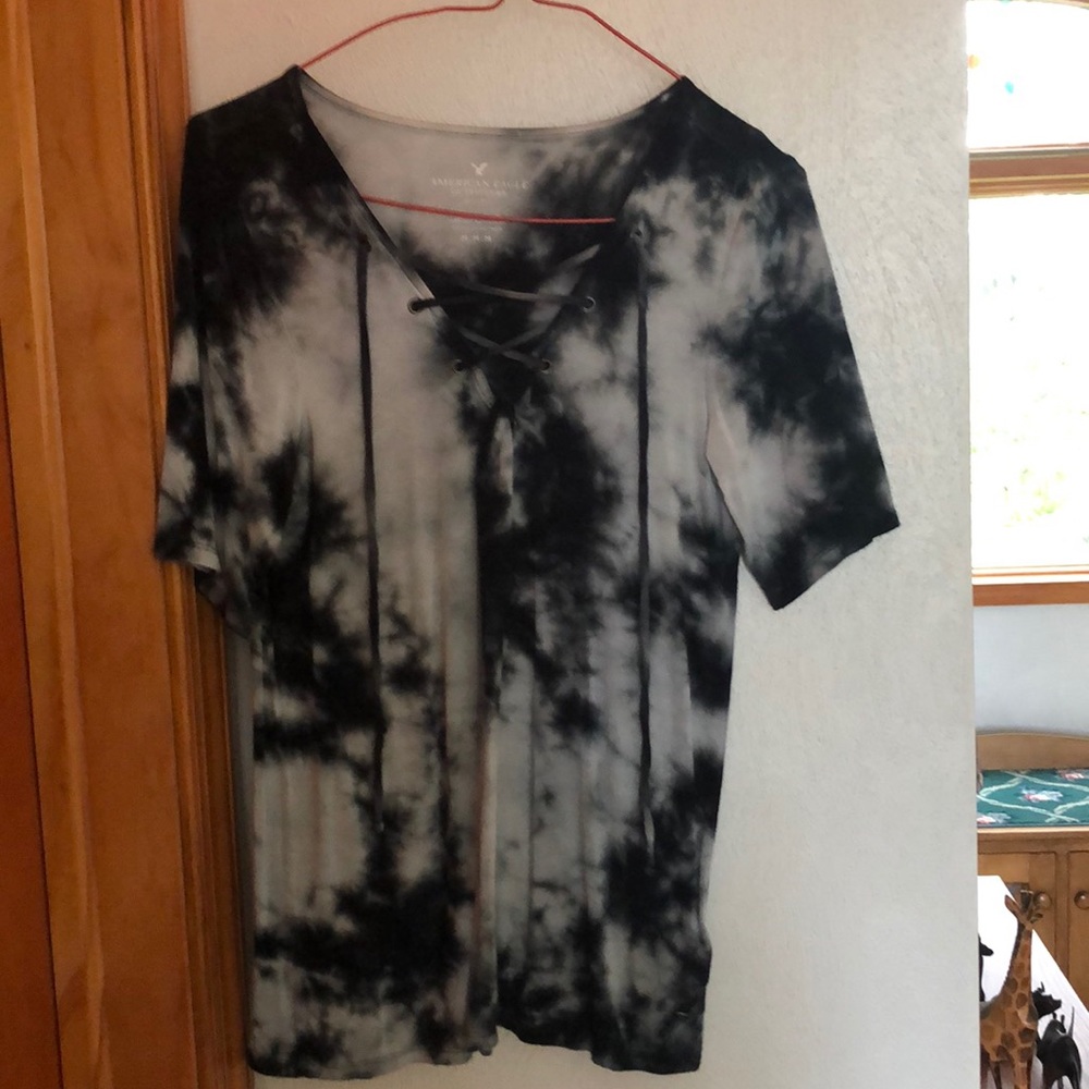 Shirt with tie front detailing